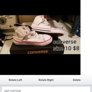 Little boys size 10 white converse